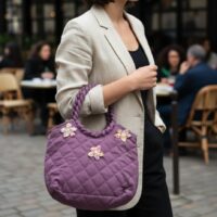 Spiral Floral Solid Hand Bag